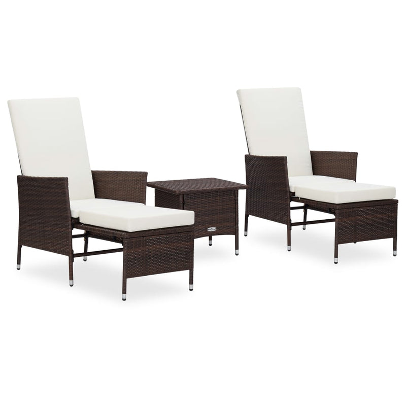 3_Piece_Garden_Lounge_Set_with_Cushions_Poly_Rattan_Brown_IMAGE_1