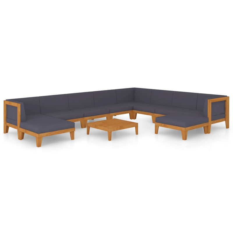 11_Piece_Garden_Lounge_Set_with_Cushions_Solid_Acacia_Wood_IMAGE_2