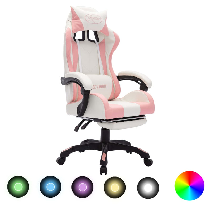 Racing_Chair_with_RGB_LED_Lights_Pink_and_White_Faux_Leather_IMAGE_1_EAN:8719883995120