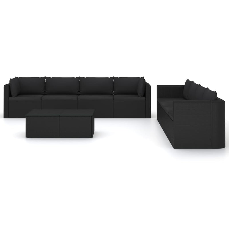 9_Piece_Garden_Lounge_Set_with_Cushions_Poly_Rattan_Black_IMAGE_3