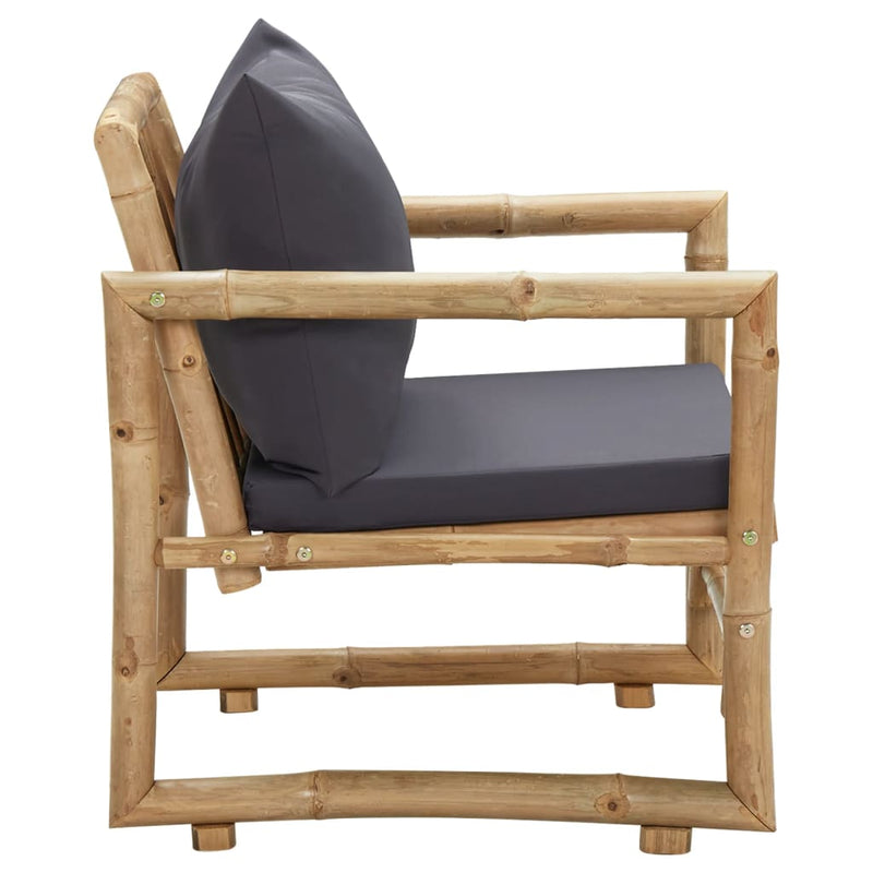 Garden Chairs with Cushions 2 pcs Bamboo