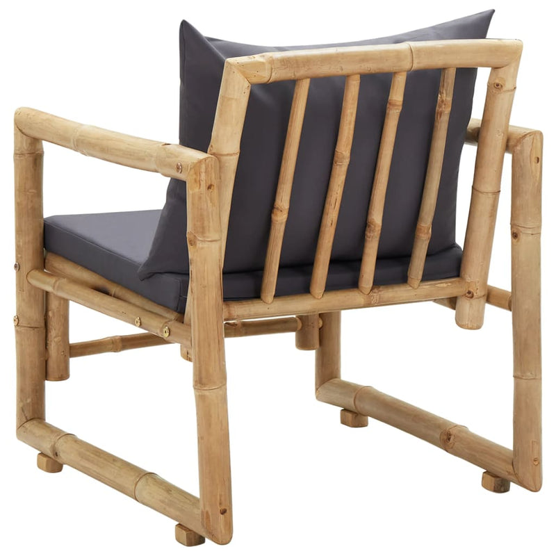 Garden Chairs with Cushions 2 pcs Bamboo