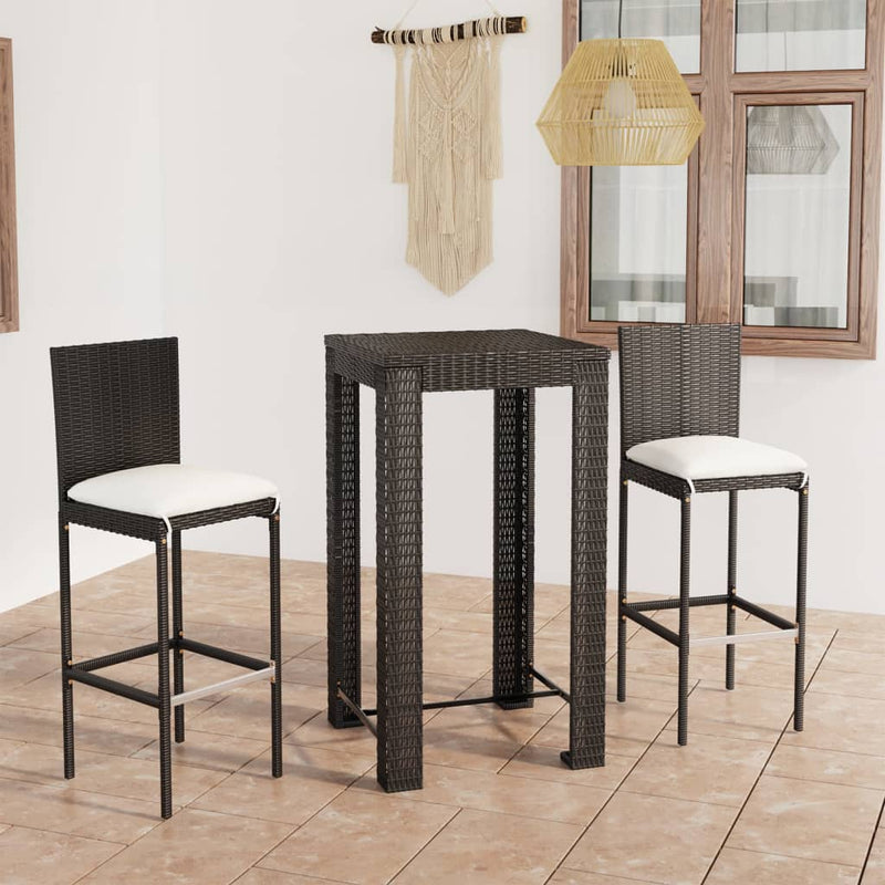 3_Piece_Outdoor_Bar_Set_with_Cushions_Poly_Rattan_Black_IMAGE_1