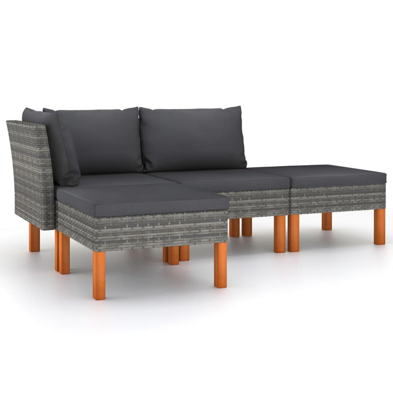 4_Piece_Garden_Lounge_Set_with_Cushions_Poly_Rattan_Grey_IMAGE_2