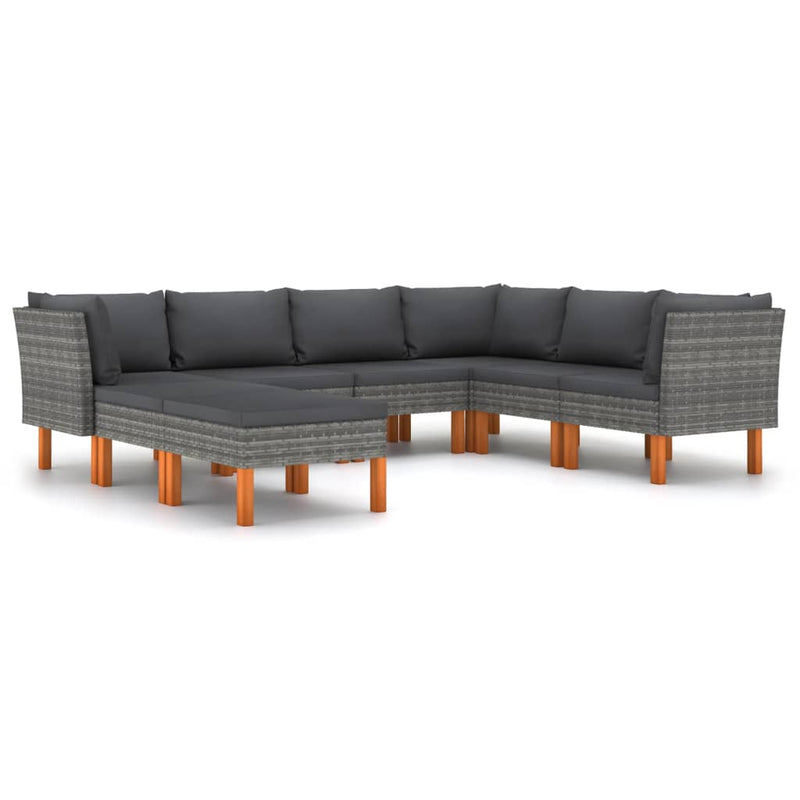 8_Piece_Garden_Lounge_Set_with_Cushions_Poly_Rattan_Grey_IMAGE_2