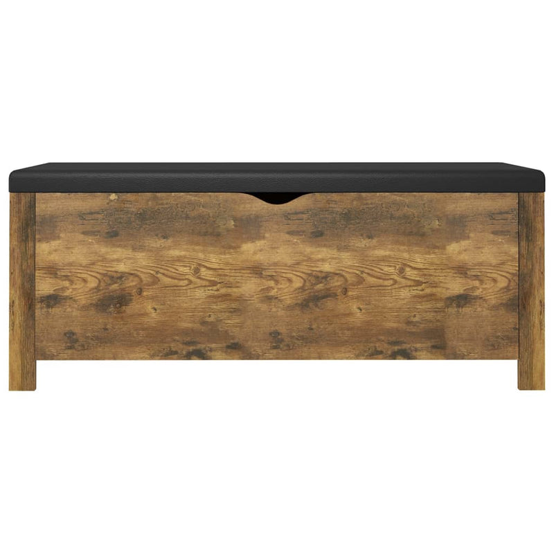 Storage Box with Cushion Smoked Oak 105x40x45 cm Engineered Wood