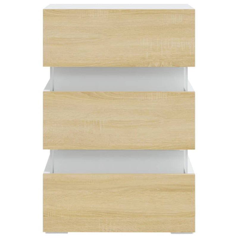 LED_Bedside_Cabinet_White_and_Sonoma_Oak_45x35x67_cm_Engineered_Wood_IMAGE_6