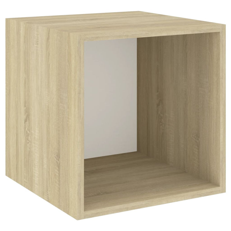 Wall Cabinets 4 pcs White and Sonoma Oak 37x37x37 cm Engineered Wood