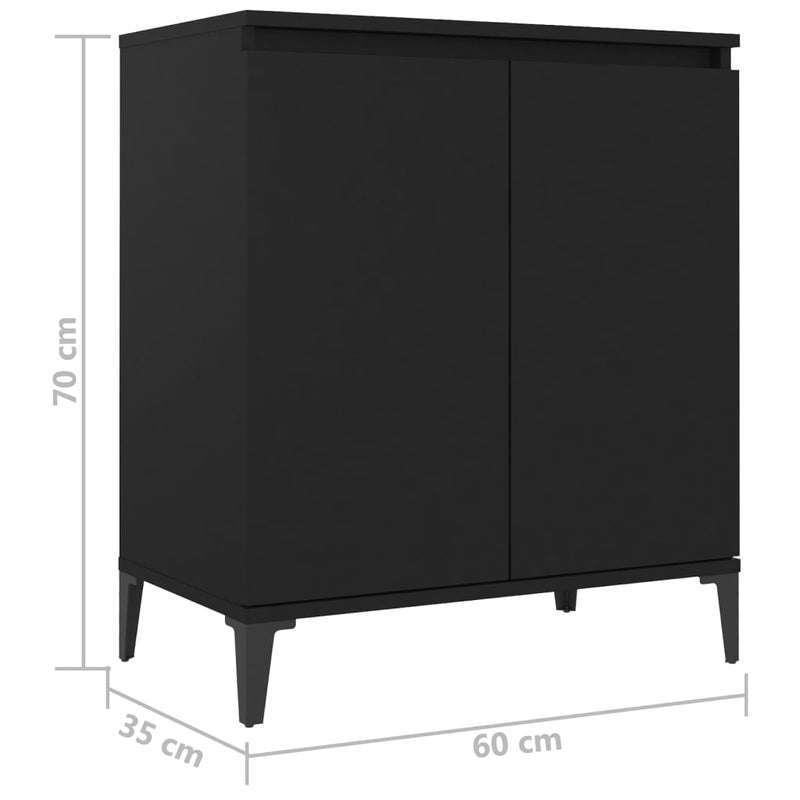 Sideboard Black 60x35x70 cm Engineered Wood