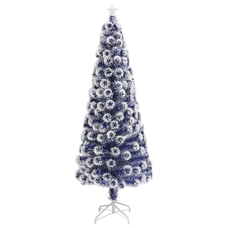 Artificial Christmas Tree with LED White&Blue 240 cm Fibre Optic