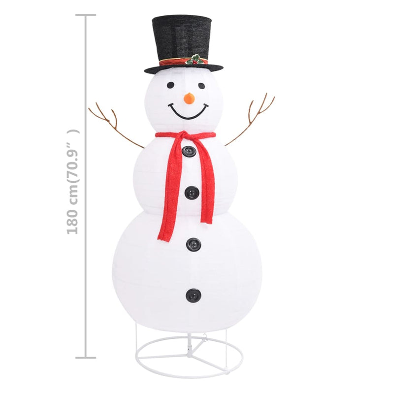 Decorative Christmas Snowman Figure LED Luxury Fabric 180cm