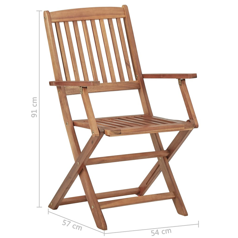 Folding Outdoor Chairs 8 pcs Solid Wood Acacia