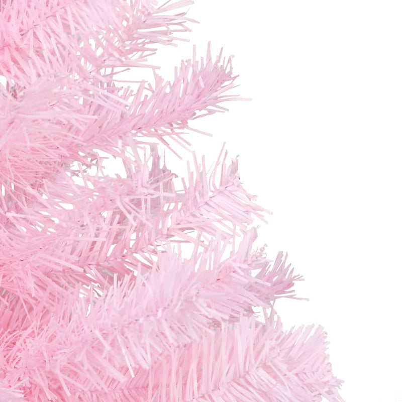 Artificial Pre-lit Christmas Tree with Stand Pink 210 cm PVC