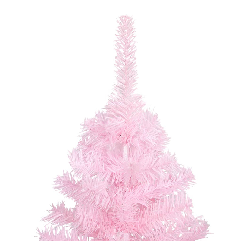 Artificial Pre-lit Christmas Tree with Stand Pink 240 cm PVC