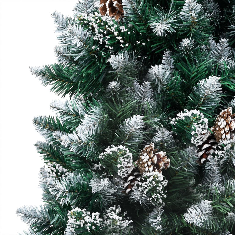 Artificial Christmas Tree LEDs&Pine Cones&White Snow 150 cm