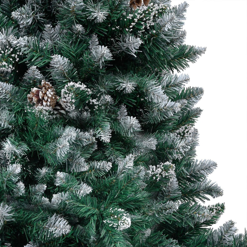 Artificial Christmas Tree LEDs&Pine Cones&White Snow 150 cm