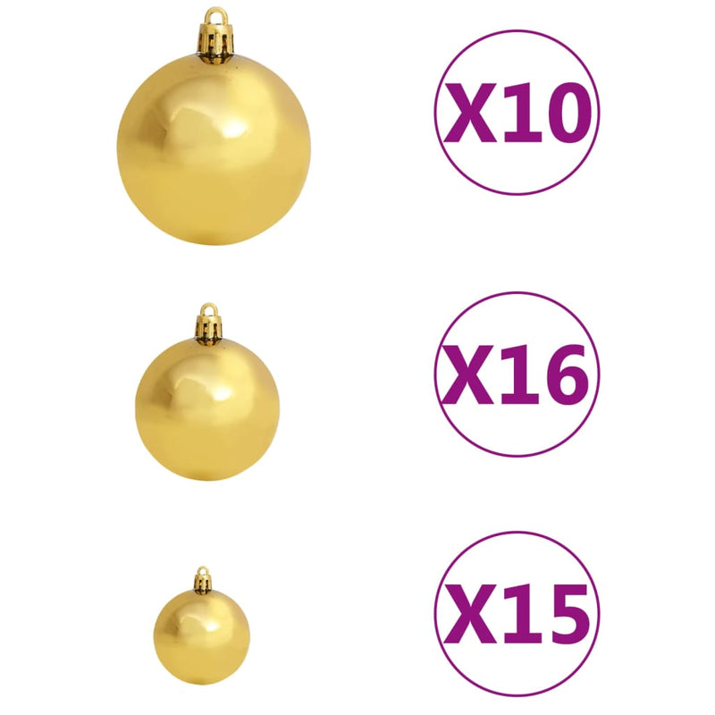 Artificial Pre-lit Christmas Tree with Ball Set 210 cm 910 Branches