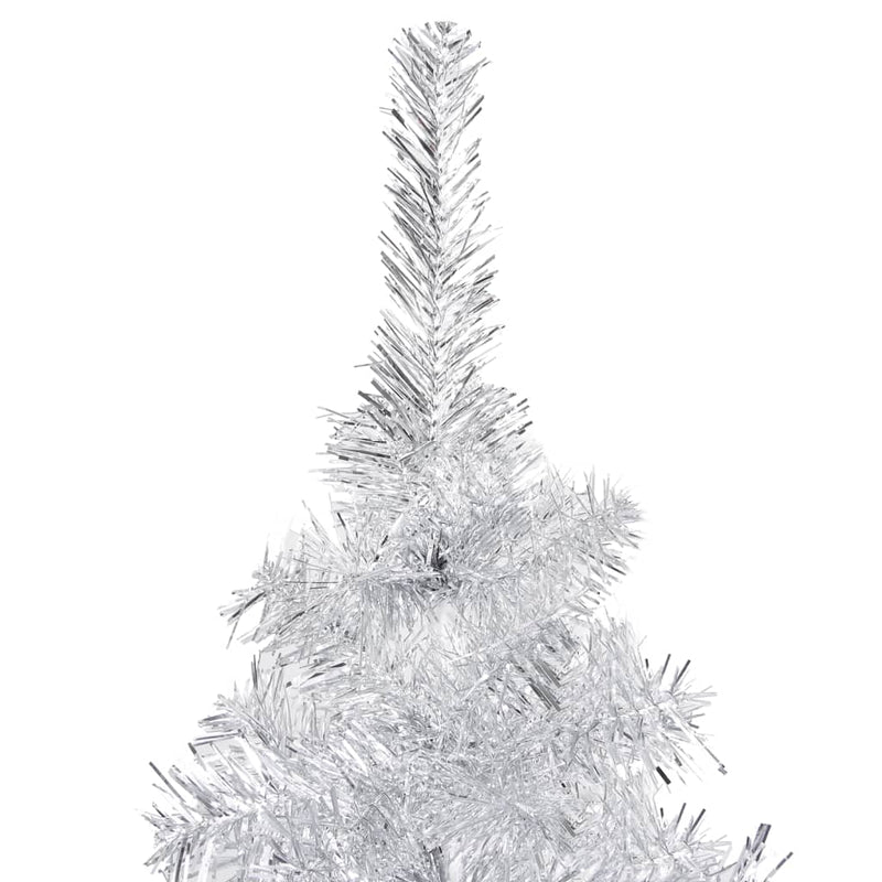 Artificial Pre-lit Christmas Tree with Ball Set Silver 240 cm PET