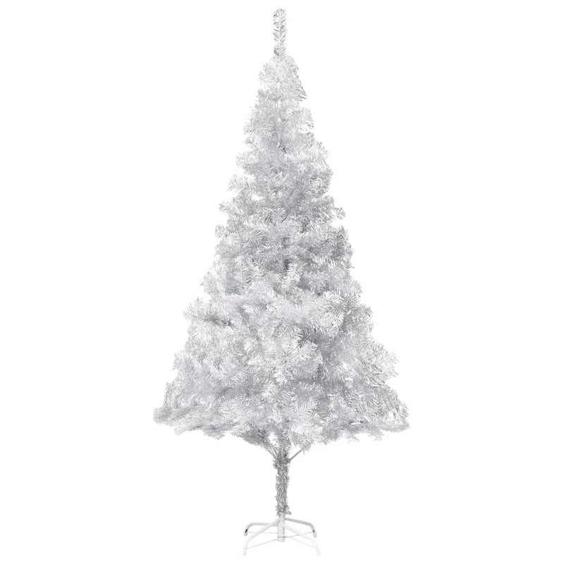 Artificial Pre-lit Christmas Tree with Ball Set Silver 240 cm PET