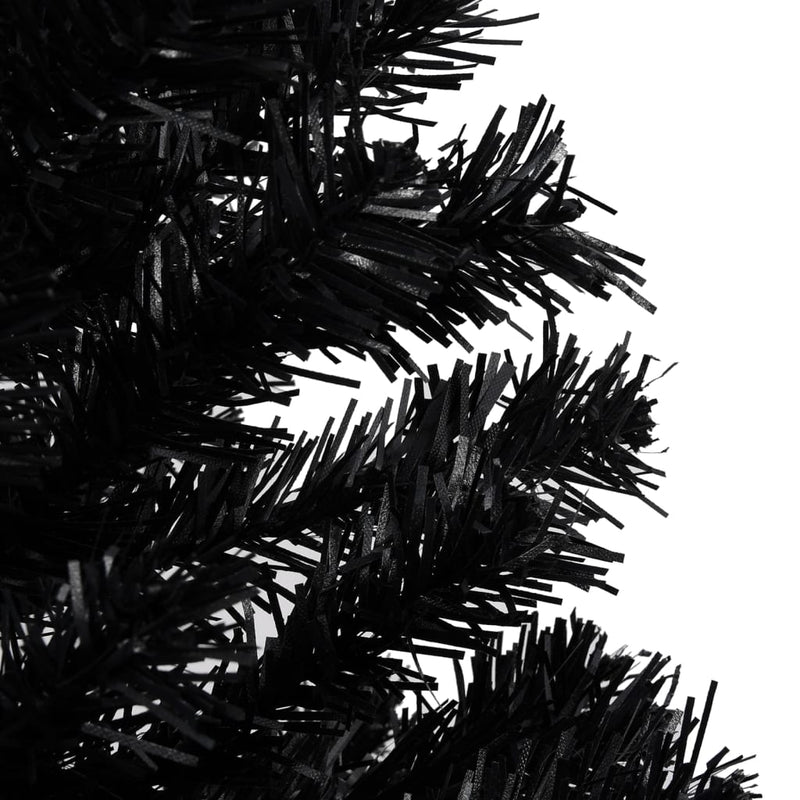 Artificial Pre-lit Christmas Tree with Ball Set Black 240 cm PVC