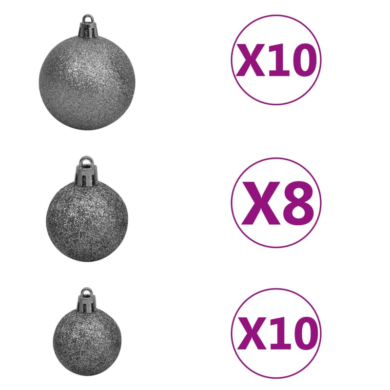 Artificial Pre-lit Christmas Tree with Ball Set Gold 210 cm PET