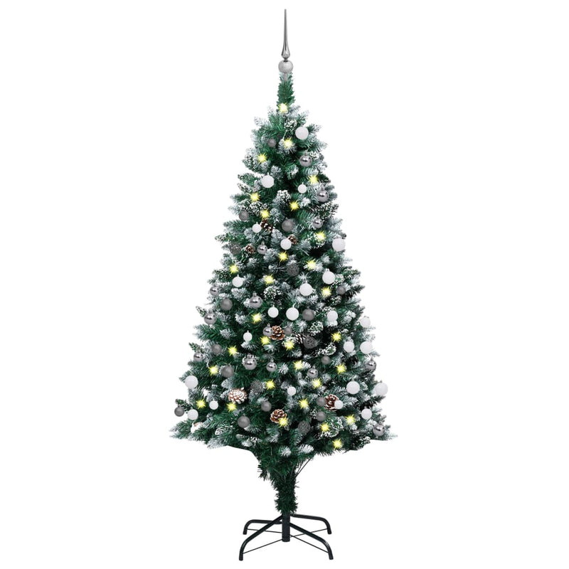 Artificial_Christmas_Tree_with_LEDs&Ball_Set&Pine_Cones_150_cm_IMAGE_1
