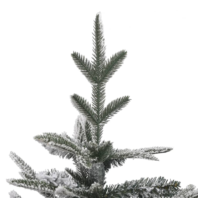 Artificial Pre-lit Christmas Tree with Flocked Snow 180 cm PVC&PE