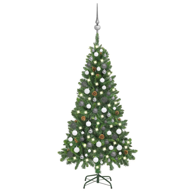 Artificial_Christmas_Tree_with_LEDs&Ball_Set_Pine_Cones_150_cm_IMAGE_1