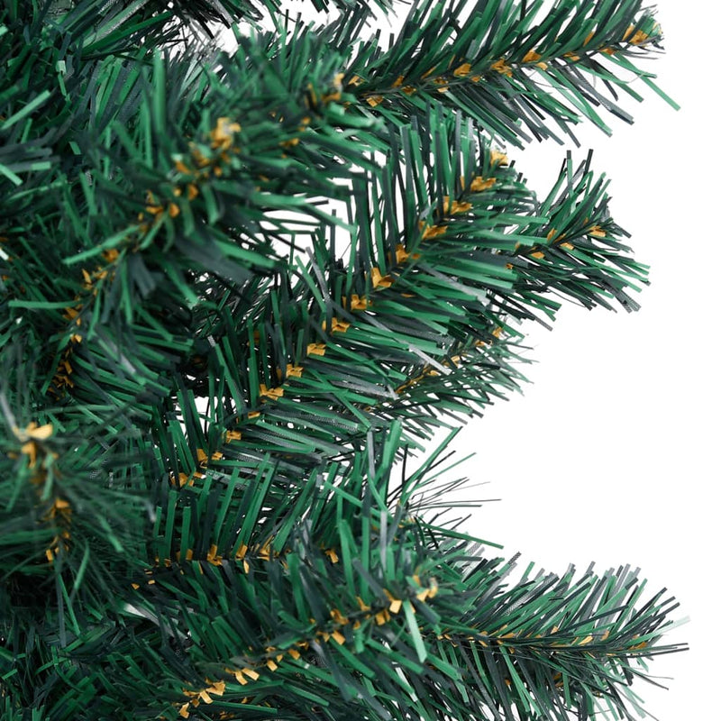 Slim Artificial Pre-lit Christmas Tree with Ball Set Green 180 cm