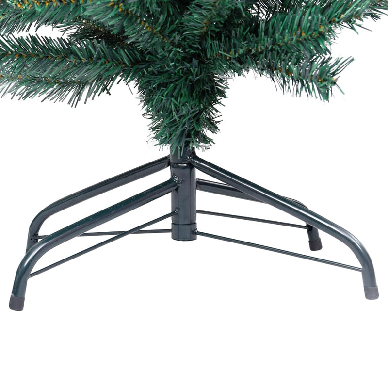 Slim Artificial Pre-lit Christmas Tree with Ball Set Green 180 cm