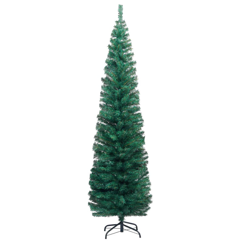 Slim_Artificial_Christmas_Tree_with_LEDs&Ball_Set_Green_240_cm_IMAGE_2