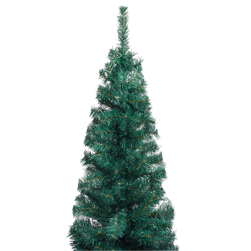 Slim_Artificial_Christmas_Tree_with_LEDs&Ball_Set_Green_240_cm_IMAGE_3