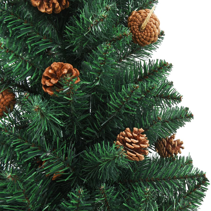 Slim_Christmas_Tree_with_LEDs&Ball_Set_Green_150_cm_PVC_IMAGE_3