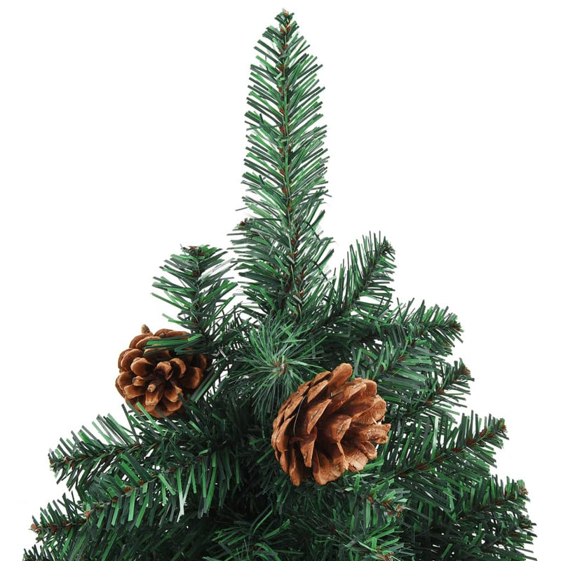 Slim_Christmas_Tree_with_LEDs&Ball_Set_Green_150_cm_PVC_IMAGE_4