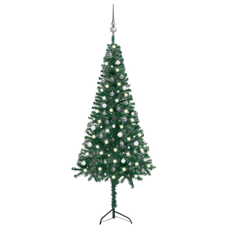 Corner_Artificial_Christmas_Tree_LEDs&Ball_Set_Green_240_cm_PVC_IMAGE_1