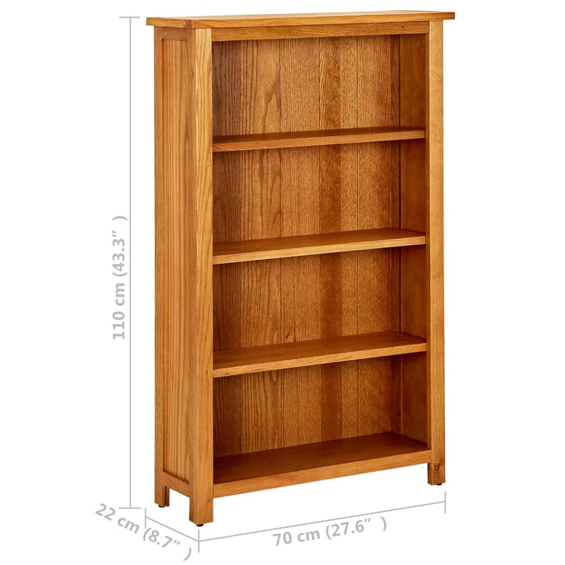4-Tier_Bookcase_70x22x110_cm_Solid_Oak_Wood_IMAGE_6_EAN:8720286542989