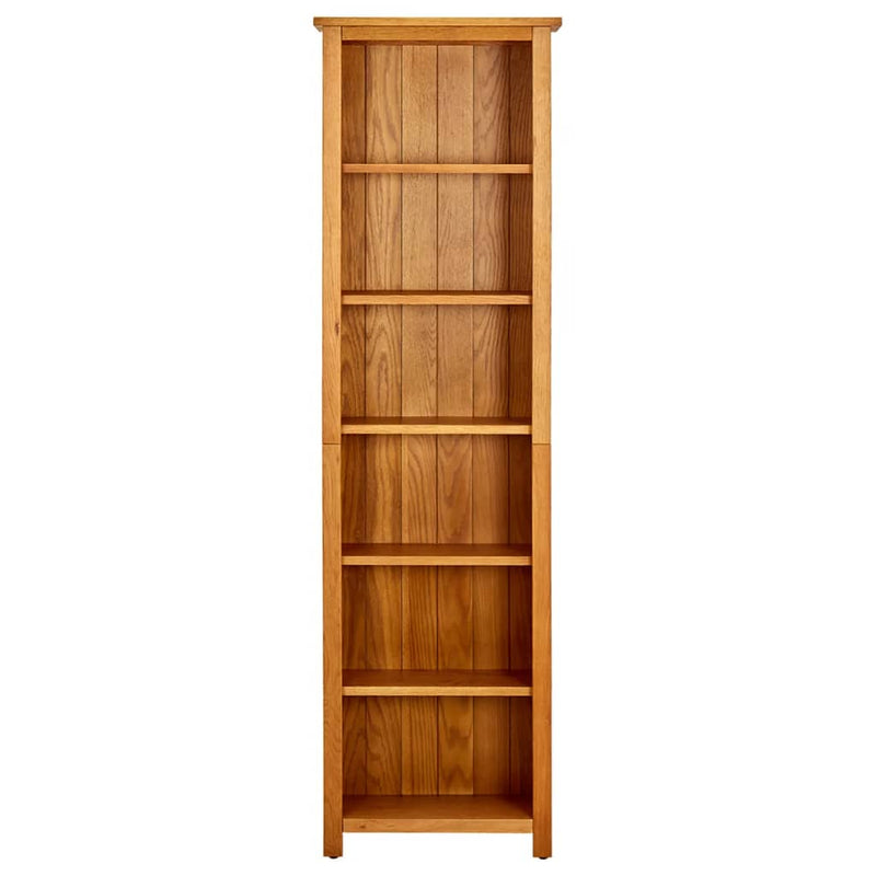 6-Tier_Bookcase_52x22x180_cm_Solid_Oak_Wood_IMAGE_2_EAN:8720286543054