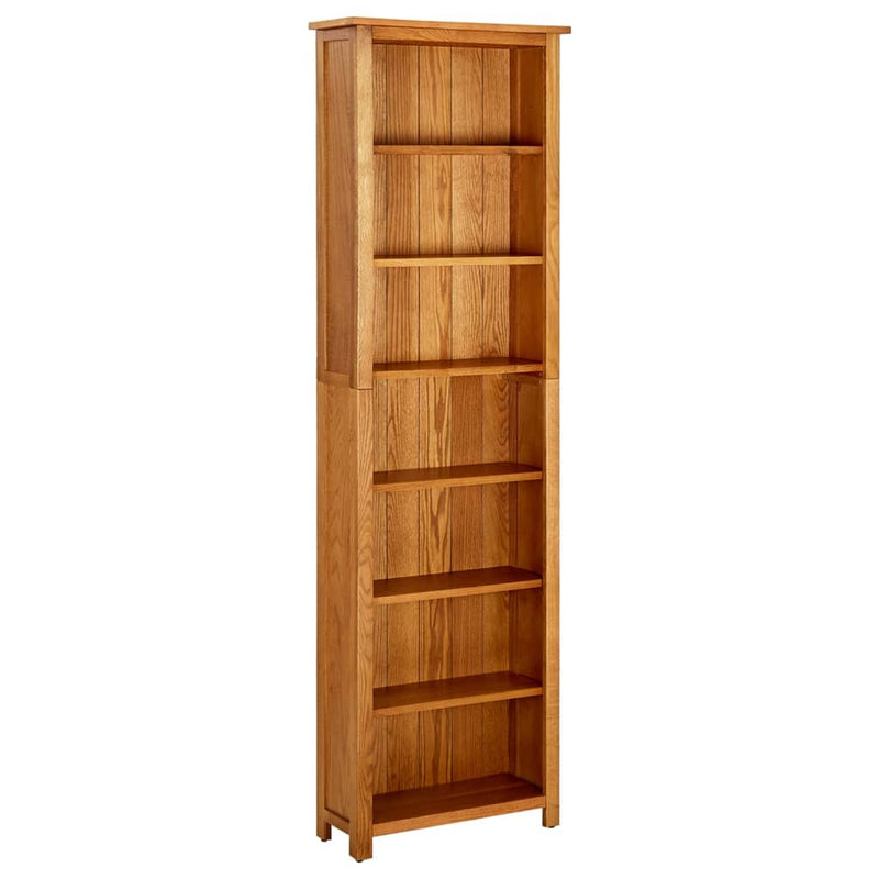 7-Tier_Bookcase_60x22x200_cm_Solid_Oak_Wood_IMAGE_1