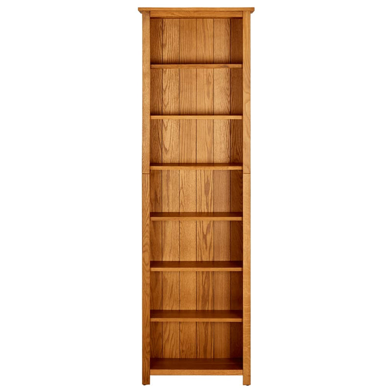 7-Tier_Bookcase_60x22x200_cm_Solid_Oak_Wood_IMAGE_2