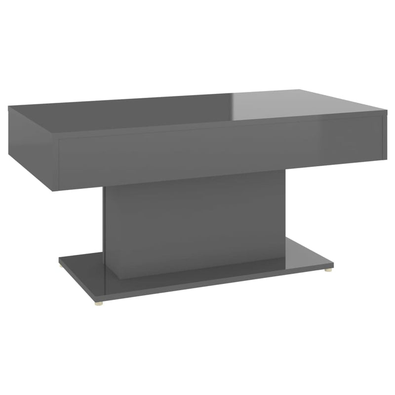 Coffee Table High Gloss Grey 96x50x45 cm Engineered Wood