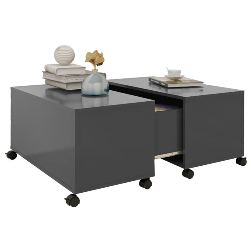 Coffee Table Grey 75x75x38 cm Engineered Wood