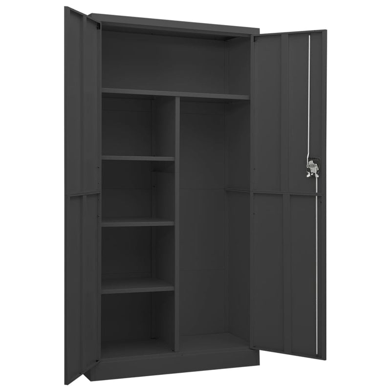 Locker Cabinet Anthracite 90x40x180 cm Steel