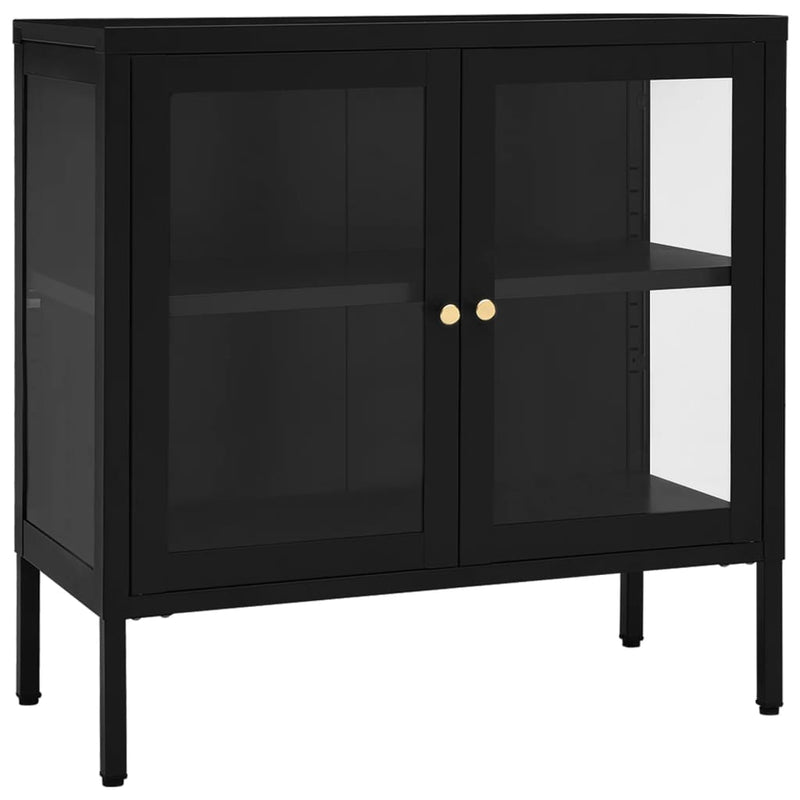 Sideboard_Black_70x35x70_cm_Steel_and_Glass_IMAGE_2_EAN:8720286564295