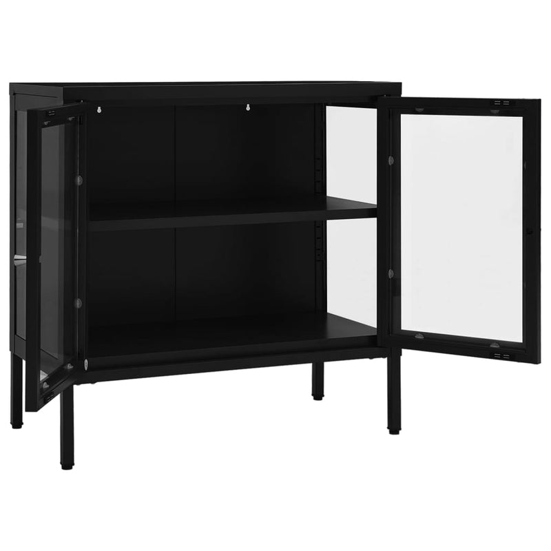 Sideboard_Black_70x35x70_cm_Steel_and_Glass_IMAGE_6_EAN:8720286564295