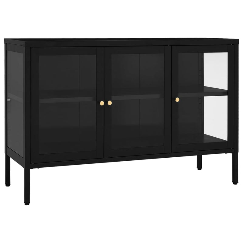 Sideboard_Black_105x35x70_cm_Steel_and_Glass_IMAGE_2_EAN:8720286564325