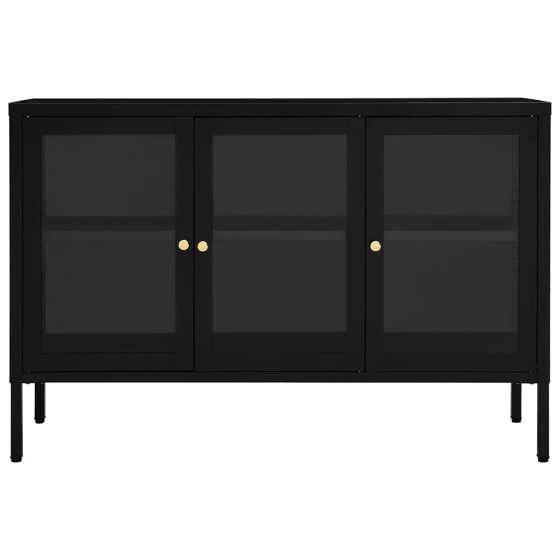 Sideboard_Black_105x35x70_cm_Steel_and_Glass_IMAGE_3_EAN:8720286564325