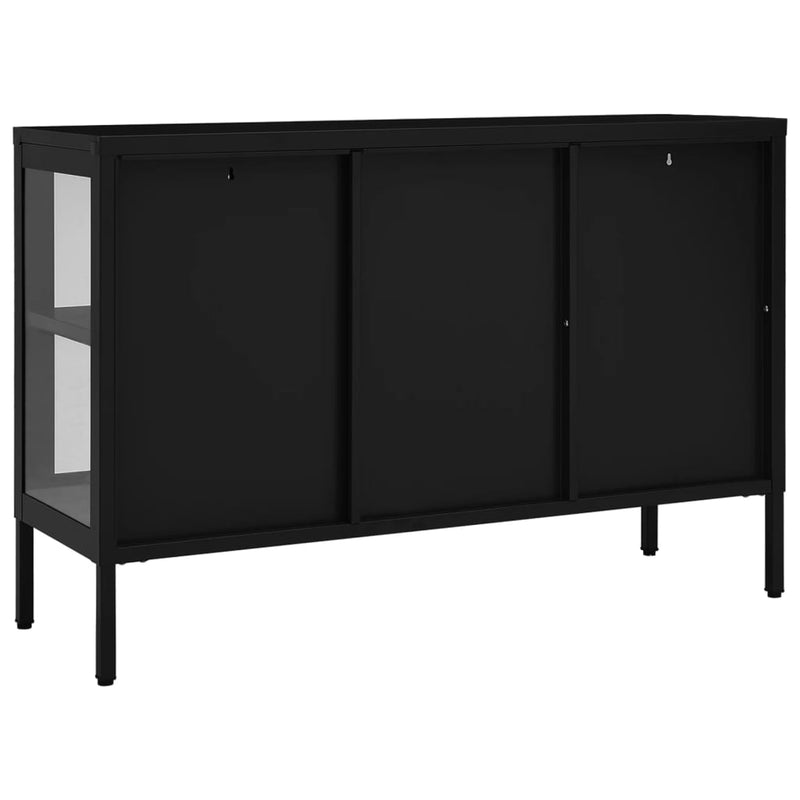 Sideboard_Black_105x35x70_cm_Steel_and_Glass_IMAGE_5_EAN:8720286564325