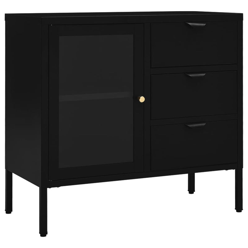 Sideboard_Black_75x35x70_cm_Steel_and_Tempered_Glass_IMAGE_2_EAN:8720286564387