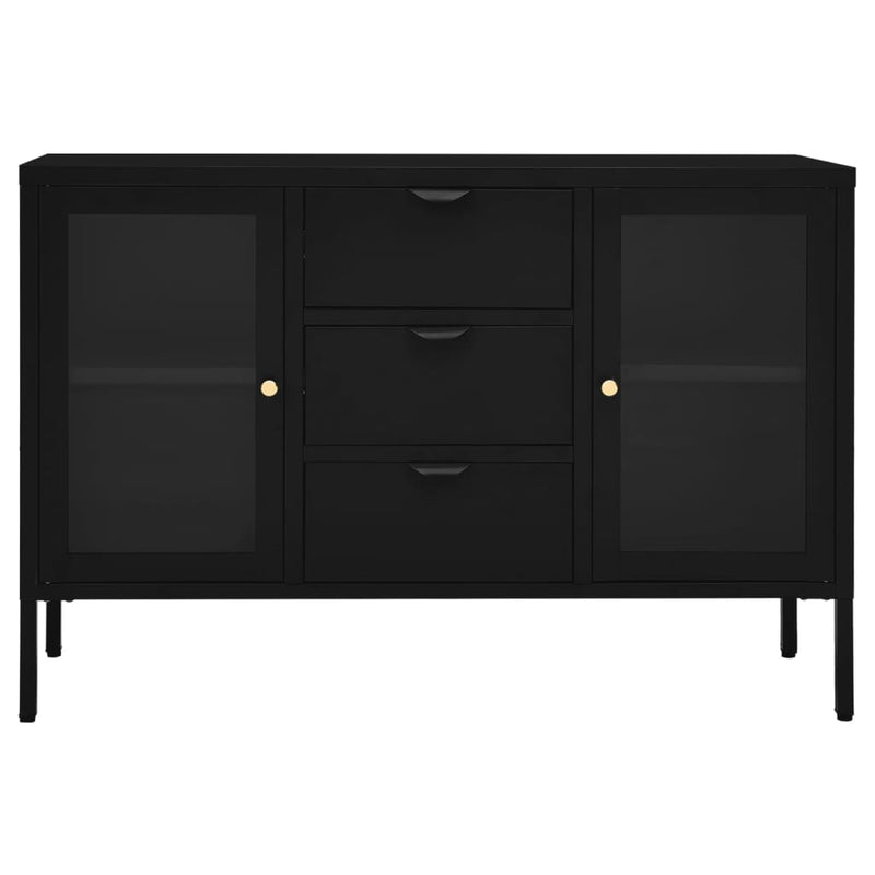 Sideboard_Black_105x35x70_cm_Steel_and_Tempered_Glass_IMAGE_3_EAN:8720286564417