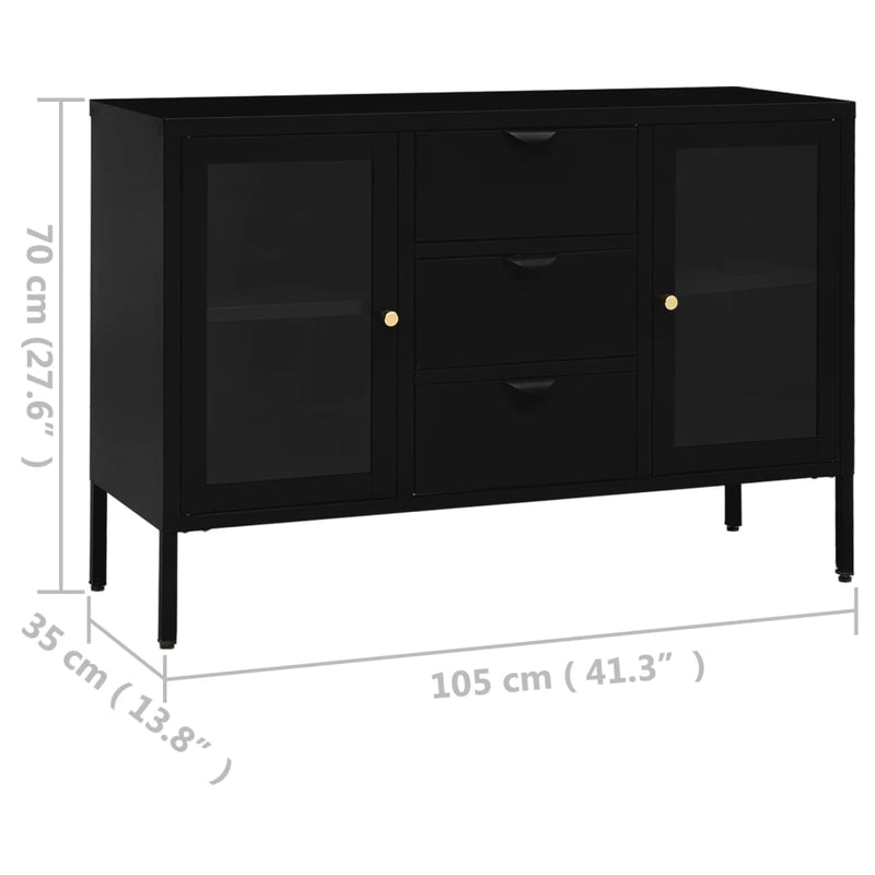 Sideboard_Black_105x35x70_cm_Steel_and_Tempered_Glass_IMAGE_11_EAN:8720286564417